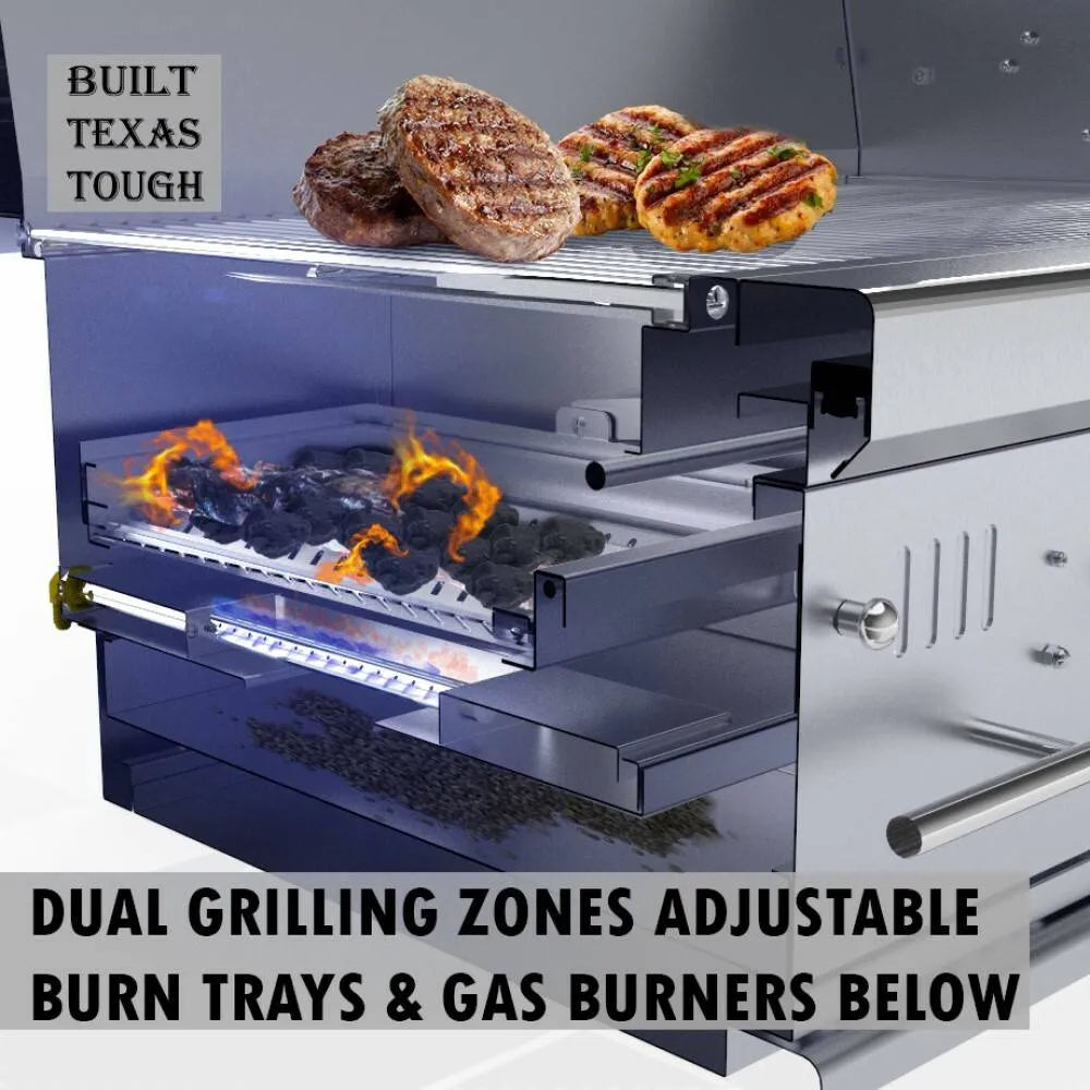 Sunstone 42″ Gas Hybrid Dual Zone Charcoal/Wood Burning Grill