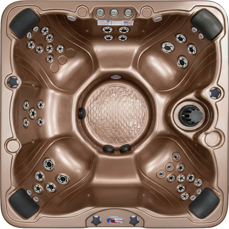American Spas AMZ745B 7-Person 45-Jet Premium Acrylic Bench Spa Standard Hot Tub with Ozonator and Bluetooth Sound System