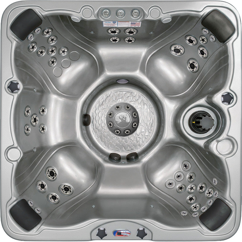 American Spas AMZ756B 7-Person 56-Jet Premium Acrylic Bench Spa Standard Hot Tub with Bluetooth Sound System and LED Waterfall