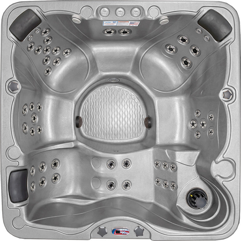 American Spas AMZ756L 6-Person 56-Jet Premium Acrylic Lounge Spa Standard Hot Tub with Bluetooth Sound System and LED Waterfall