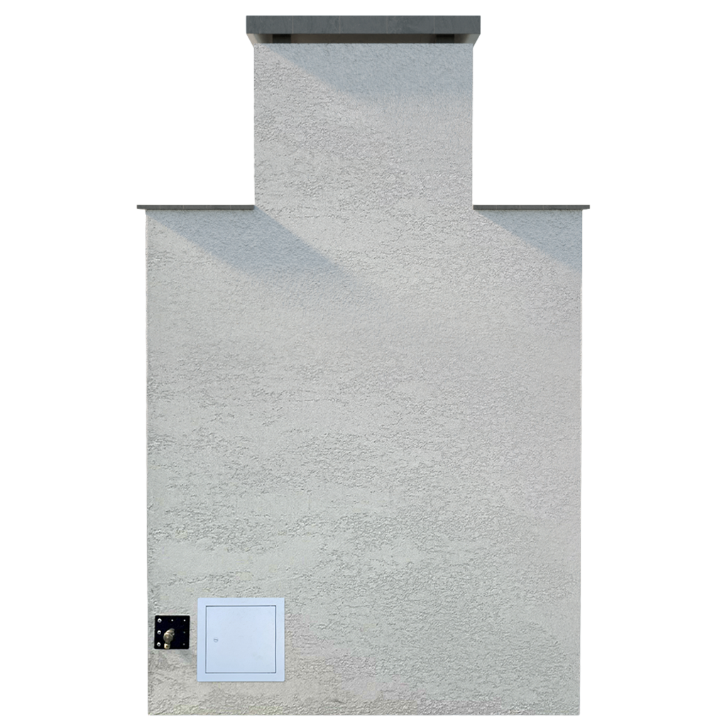 Cal Flame Cancun-Contemporary Outdoor Gas Fireplace W/ Bottom Mantel FRP903-2