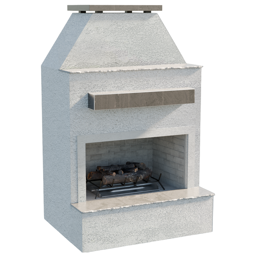 Cal Flame Durango-Modern Outdoor Gas Fireplace w/ Extended Bottom Mantel FRP-905-2