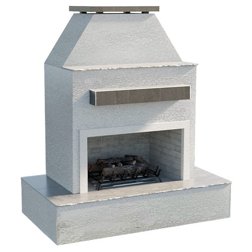Cal Flame Key West-Modern Outdoor Gas Fireplace w/ Wrap-Around Mantel FRP-905-3