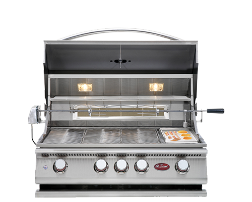 Cal Flame BBQ Built In Grills P 4 BURNER with Lights, Rotisserie & Back Burner