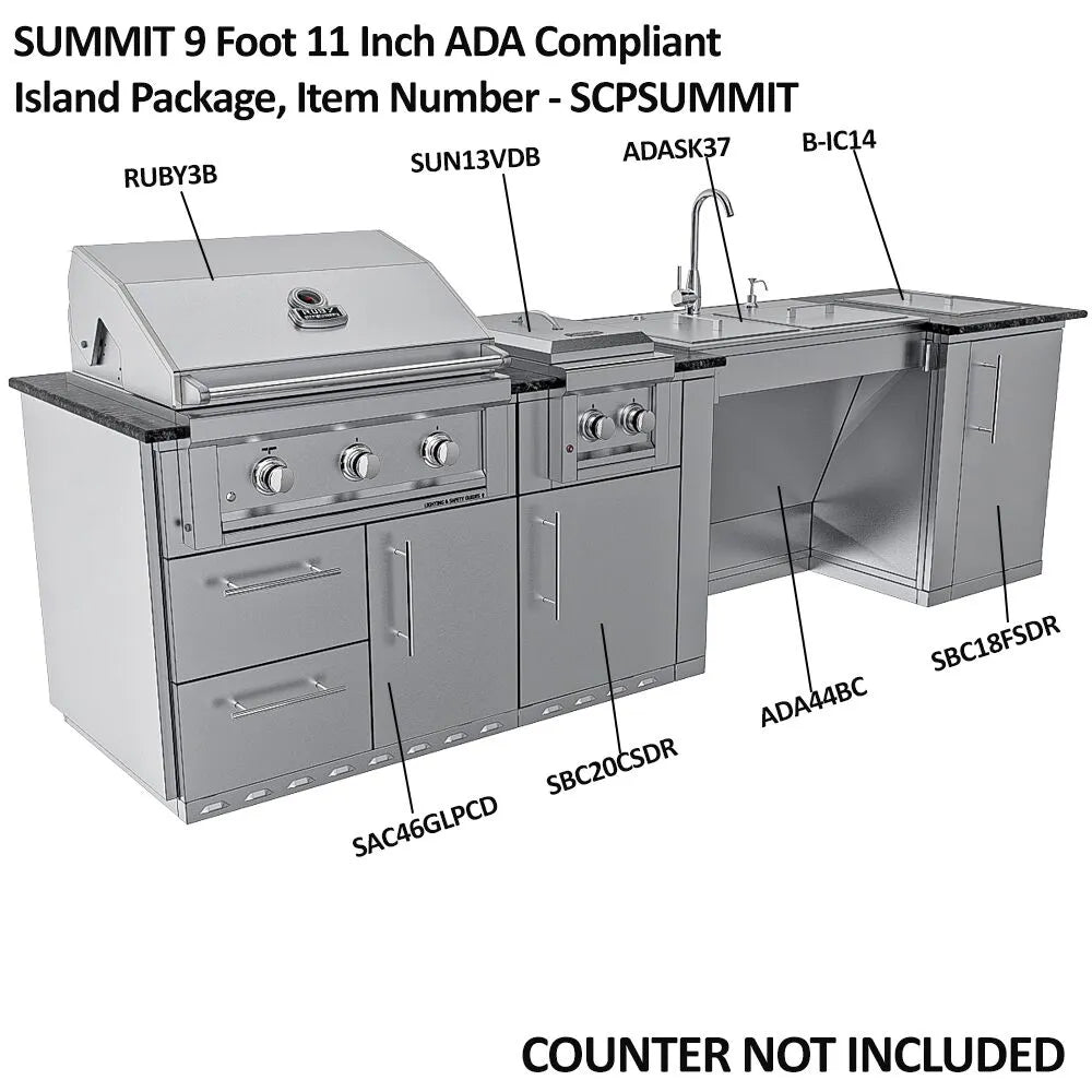 Sunstone THE SUMMIT 10FT Cabinet Island Package