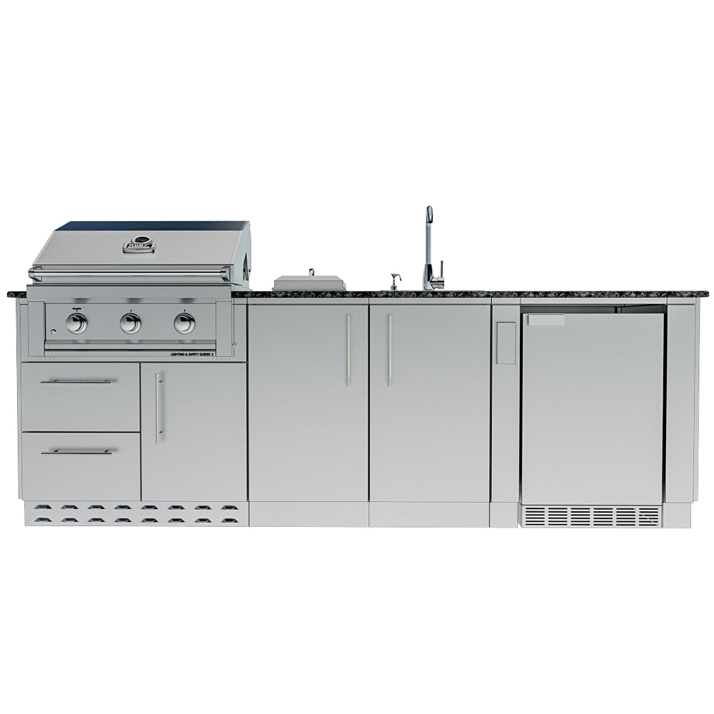 Sunstone Bayou Outdoor Kitchen Island Package 8 Foot 6 Inches
