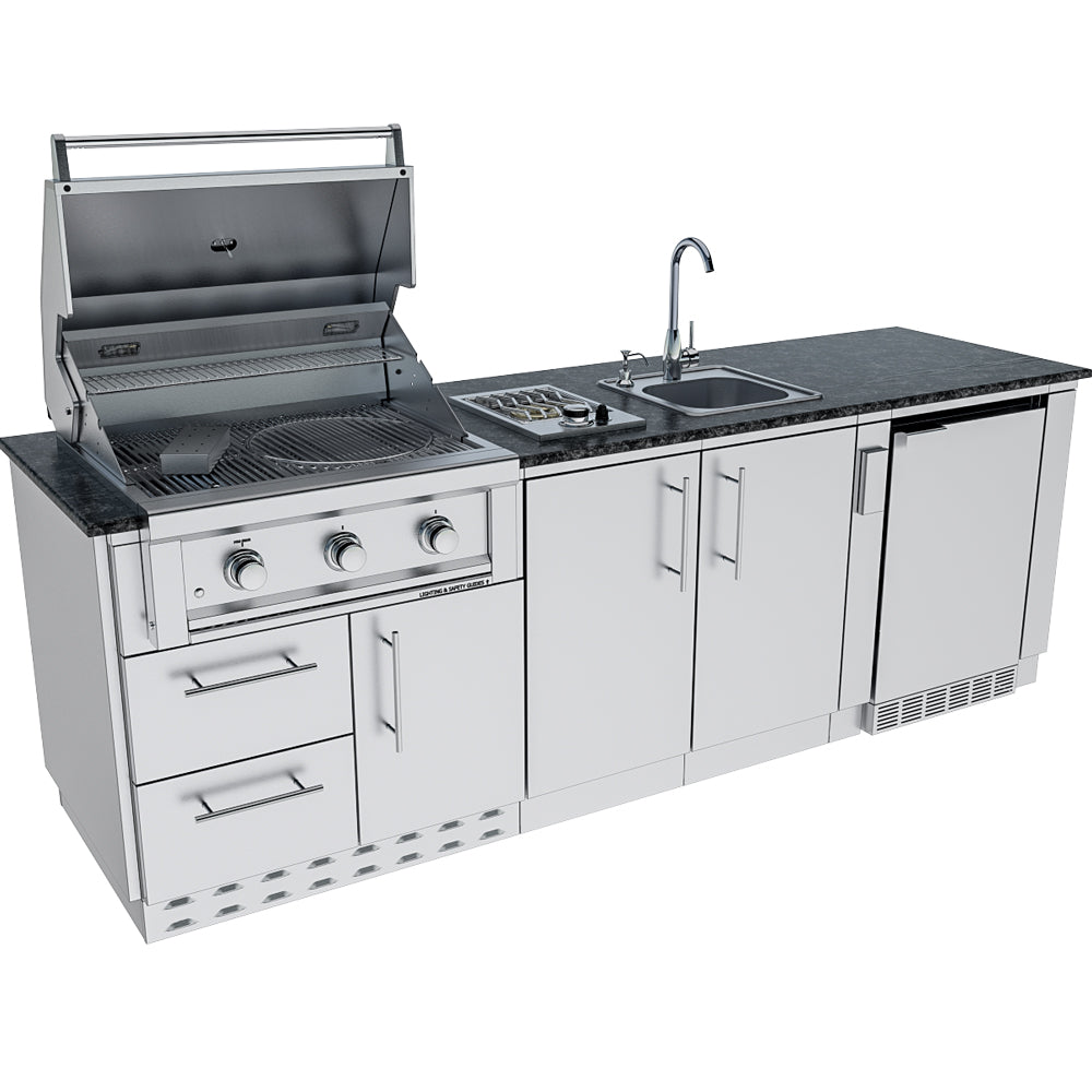 Sunstone Bayou Outdoor Kitchen Island Package 8 Foot 6 Inches