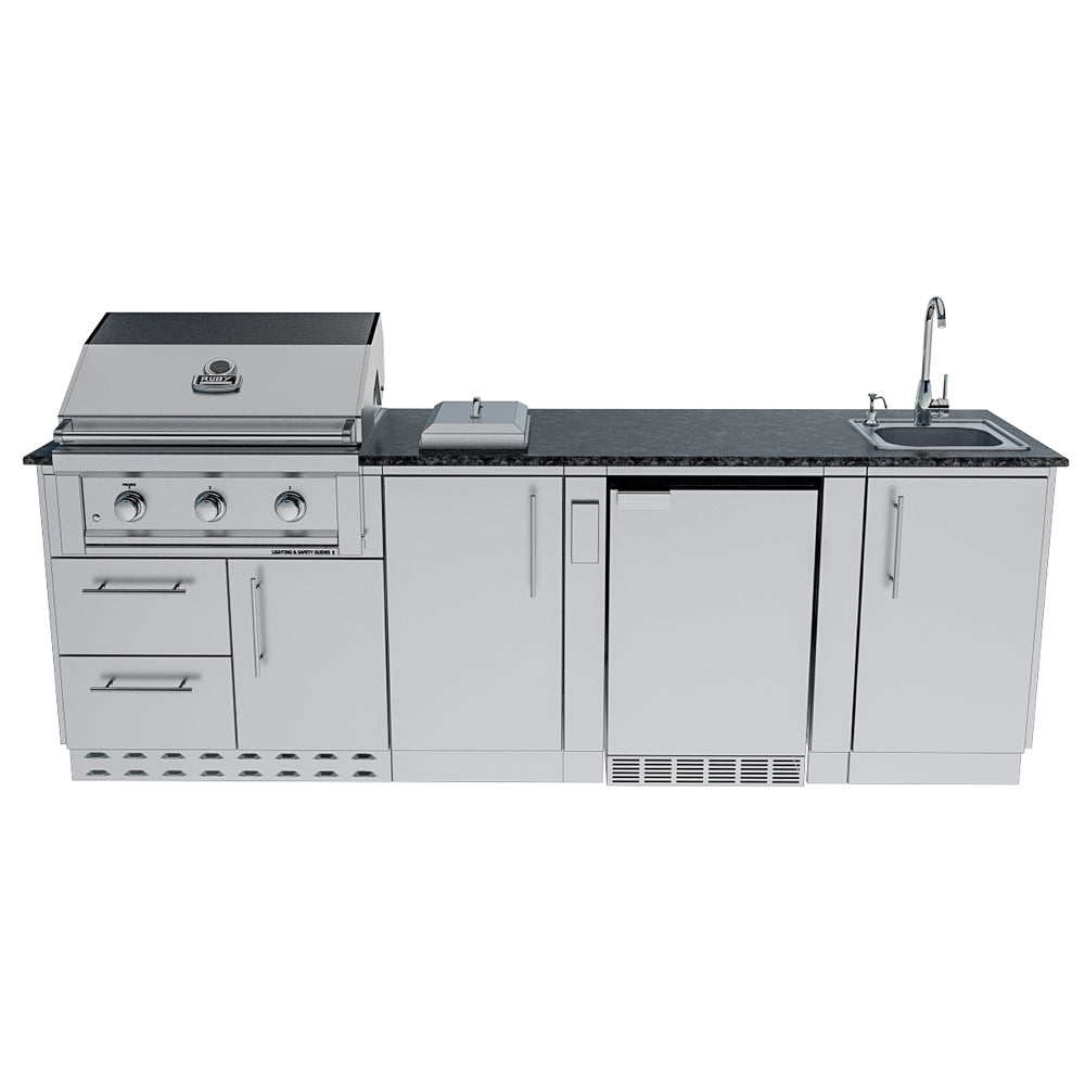 Sunstone Bayou Outdoor Kitchen Island Package 8 Foot 6 Inches