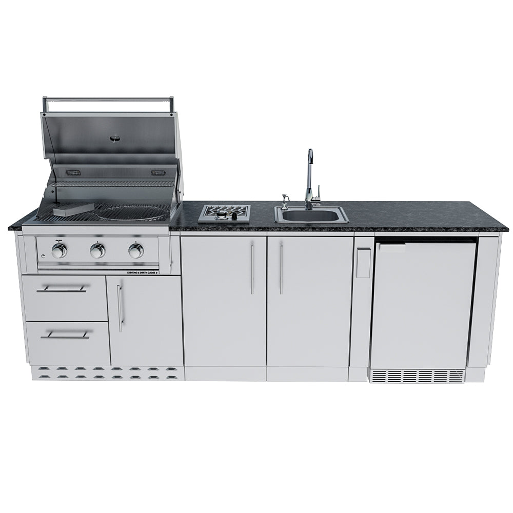 Sunstone Bayou Outdoor Kitchen Island Package 8 Foot 6 Inches