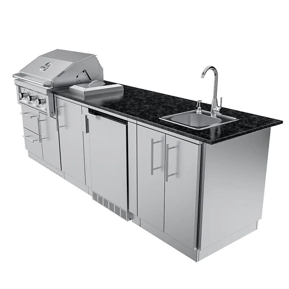 Sunstone THE BRAZOS 9 Foot Outdoor Kitchen Island Package