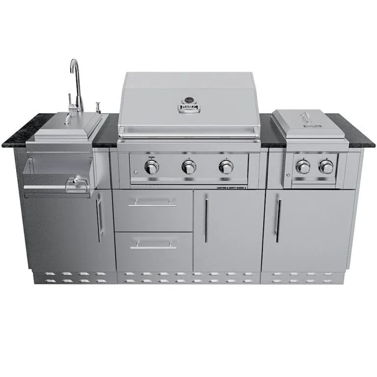 Sunstone THE CAPRICE 6 FT 4 IN Grill & Bar Sink Outdoor Island Package