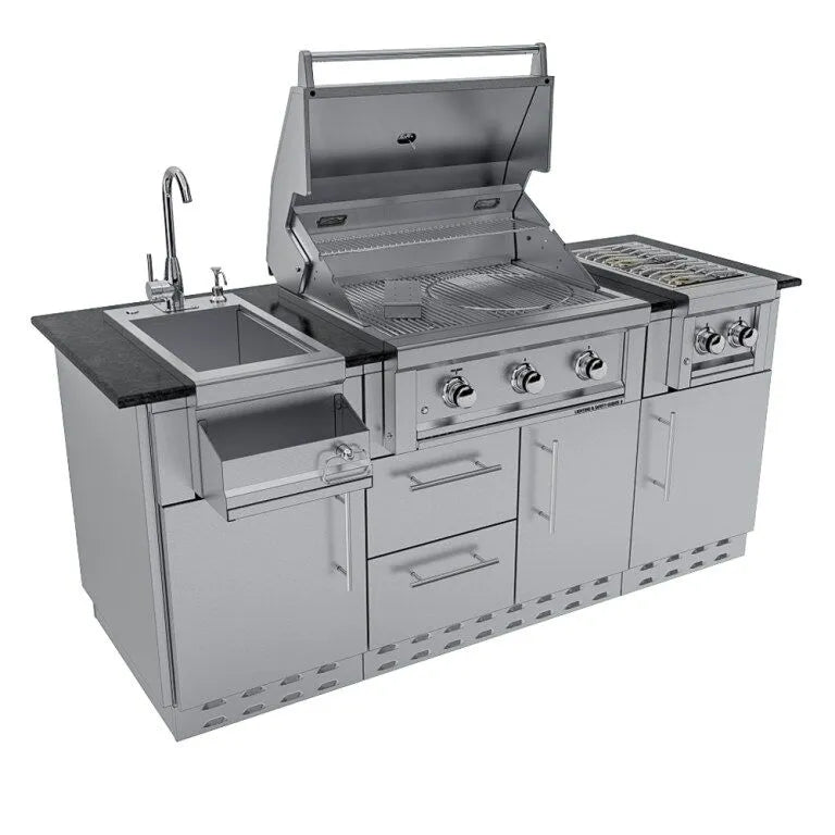 Sunstone THE CAPRICE 6 FT 4 IN Grill & Bar Sink Outdoor Island Package
