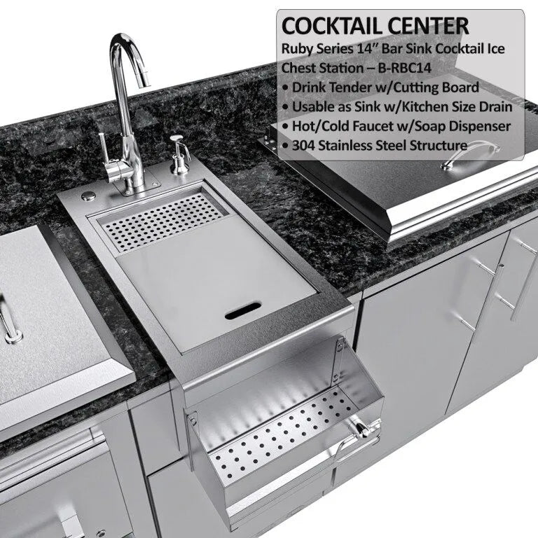 Sunstone Galley Clean & Prep Cabinet Island Package