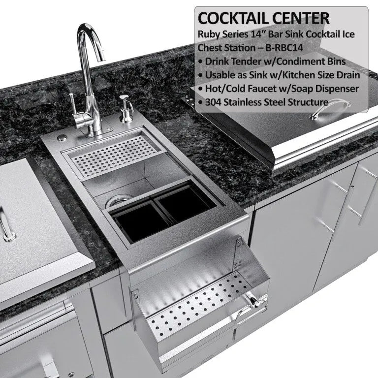 Sunstone Galley Clean & Prep Cabinet Island Package