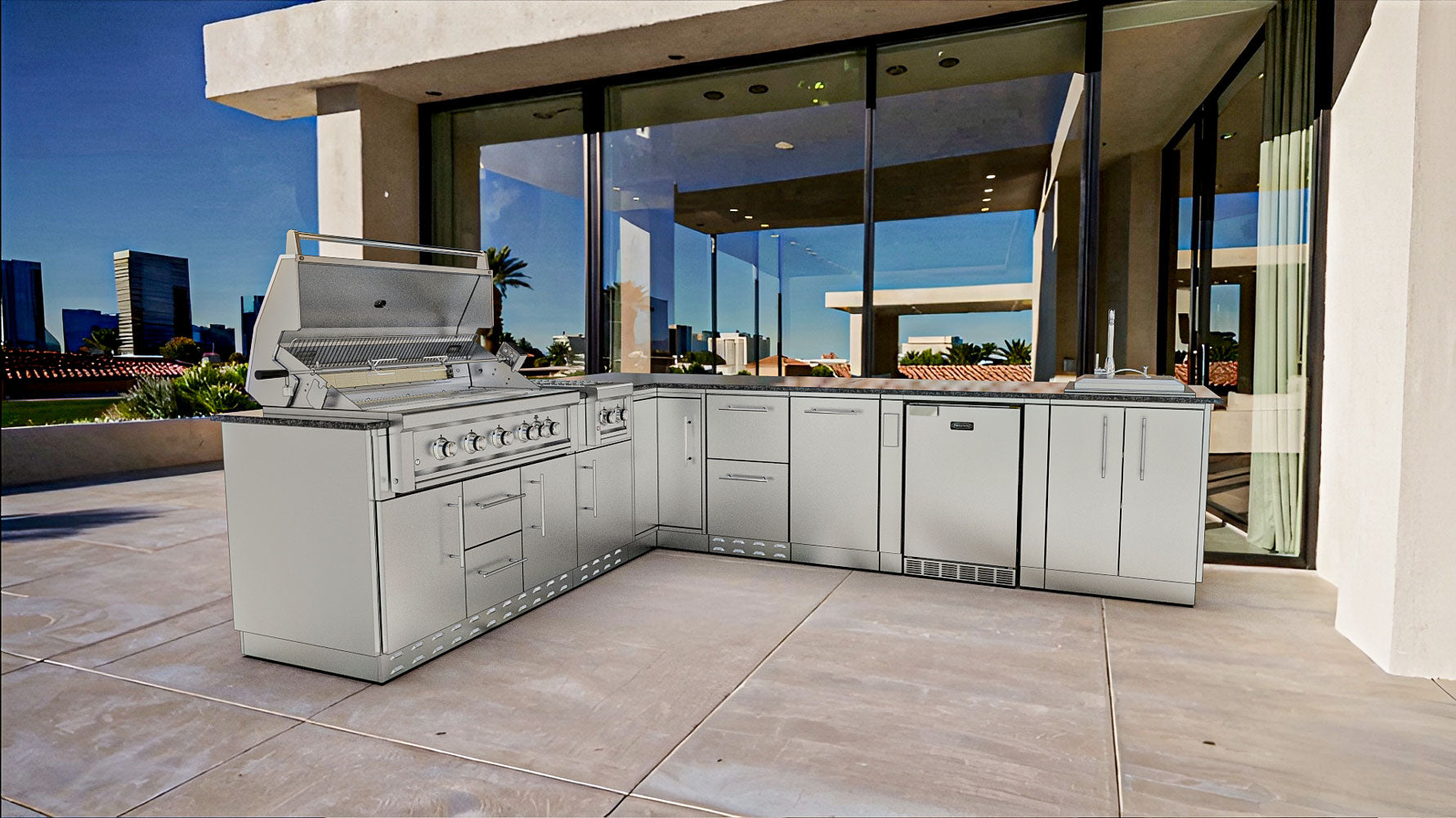 Sunstone The Rancher Outdoor Kitchen Package L Shaped