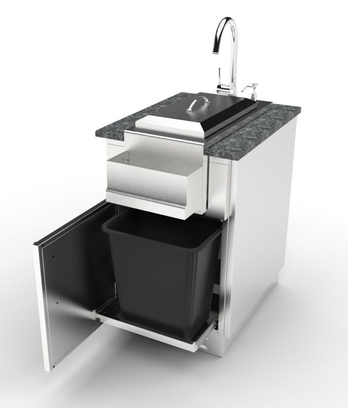 Sunstone 20" Appliance Cabinet for Up To 14-1/2 In. Cut-Out Width Appliance or Bar Station w/Left Swing Door - SAC20CSDL