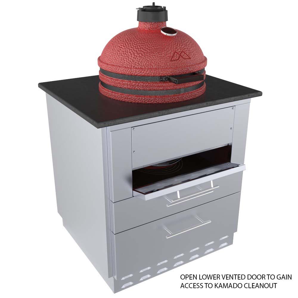 Sunstone 30" Kamado Hybrid Grill Base Cabinet & Sunstone Power Cirque SUN24PCB - SAC30KBDC