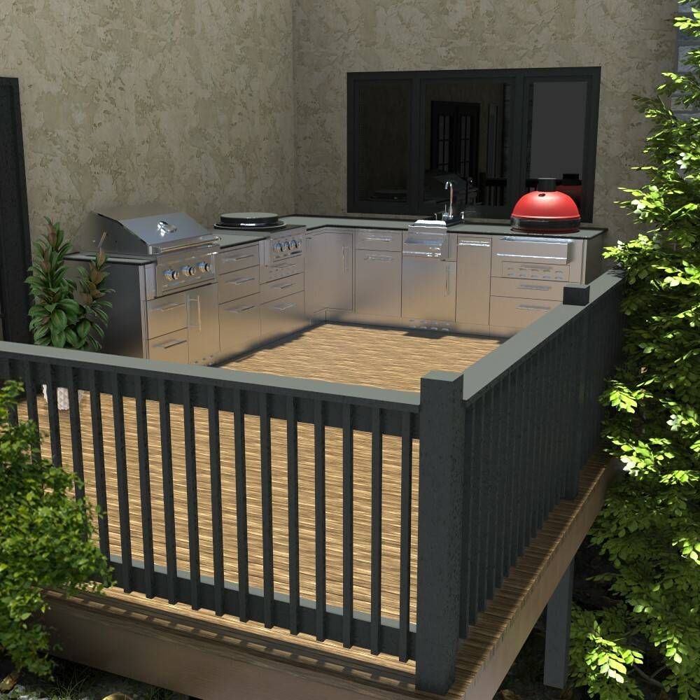 Sunstone 30" Kamado Hybrid Grill Base Cabinet & Sunstone Power Cirque SUN24PCB - SAC30KBDC