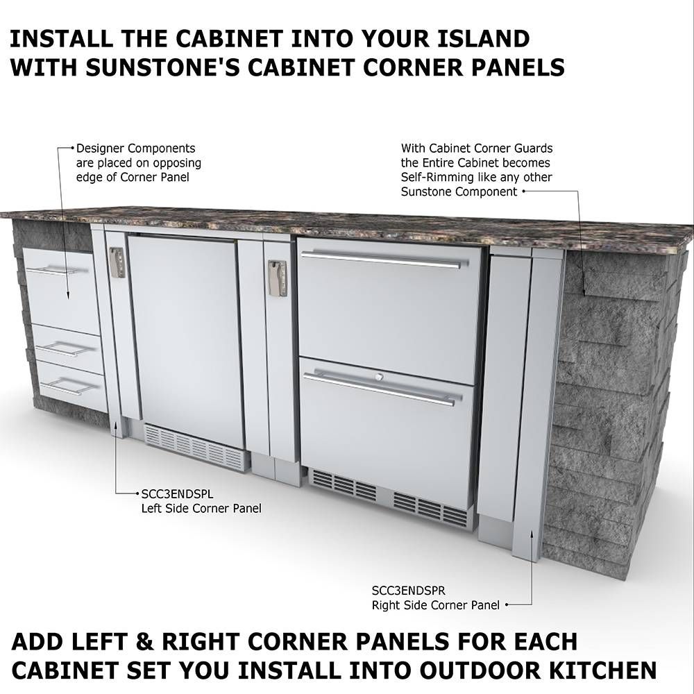Sunstone 34" Appliance Cabinet for up to 25" wide Fridge - SAC34APC