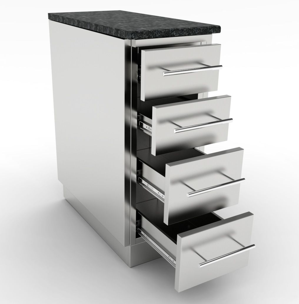 Sunstone 12" 4 Multi Drawer Storage Base Cabinet - SBC12SMD
