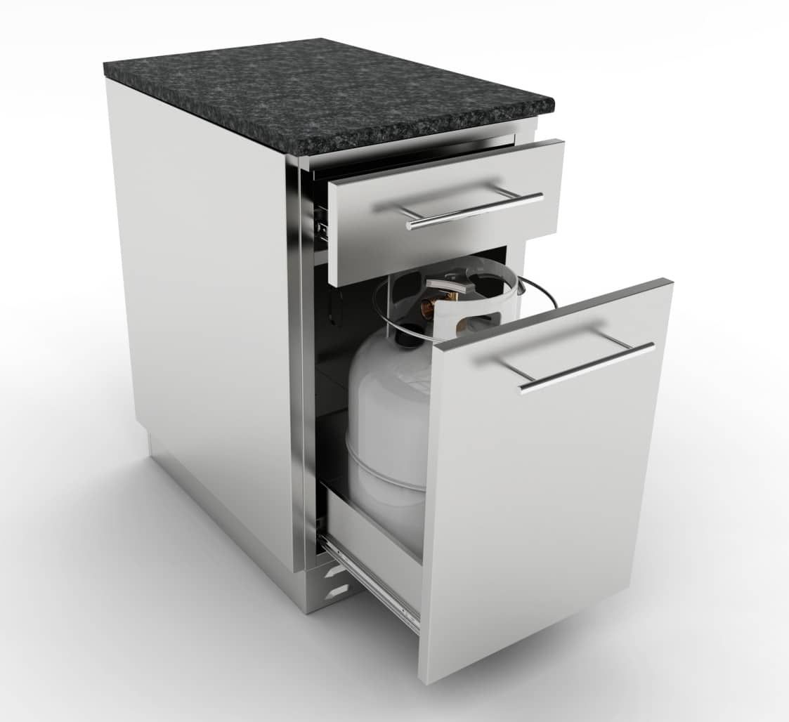 Sunstone 18"Propane/Trash Drawer Combo Cabinet - SBC18SLPCD