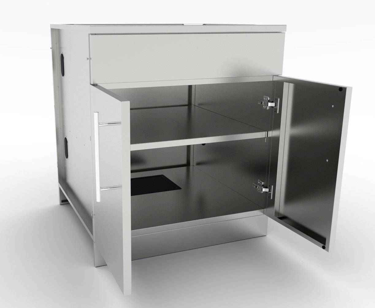 Sunstone 30" Double Door Base Cabinet w/Shelf & Reversible Top Drawer or False Panel - SBC30CDD