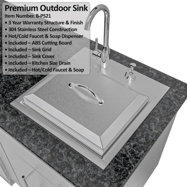 Sunstone THE HOUSTON 9 Foot 8 Inch Outdoor Griller's Paradise Island Package