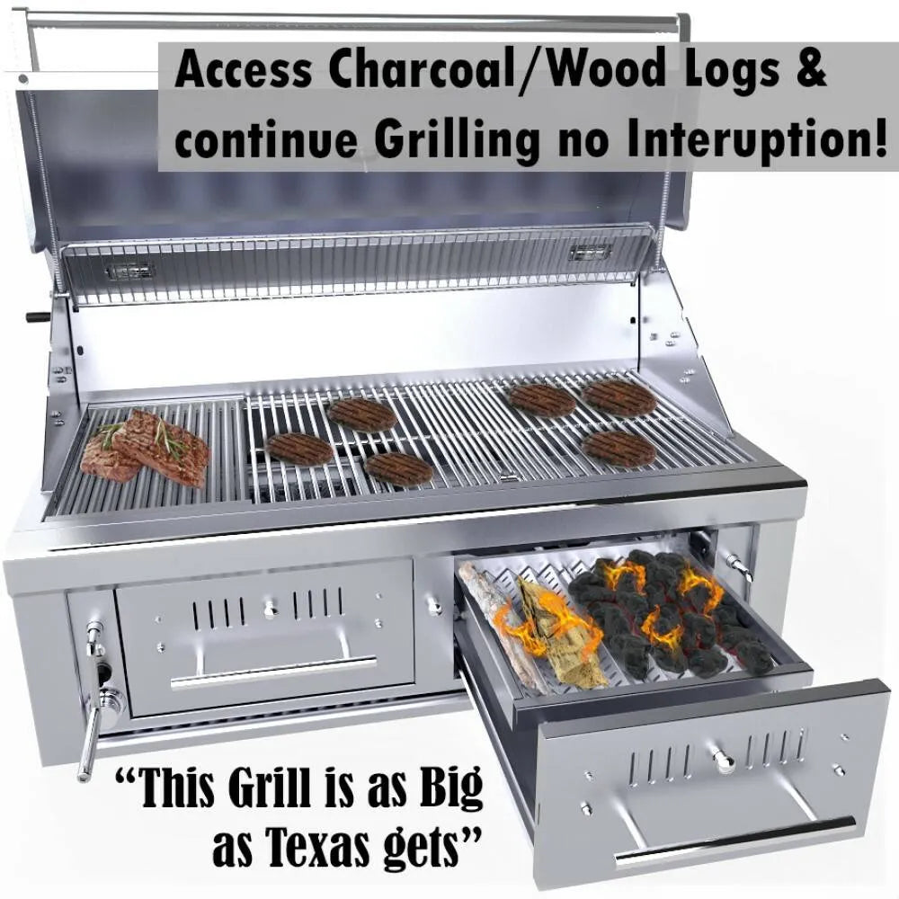 Sunstone 42″ Gas Hybrid Dual Zone Charcoal/Wood Burning Grill