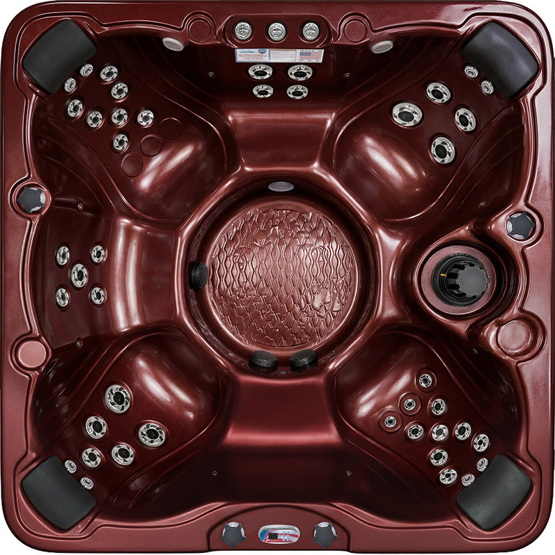 American Spas AMZ745B 7-Person 45-Jet Premium Acrylic Bench Spa Standard Hot Tub with Ozonator and Bluetooth Sound System