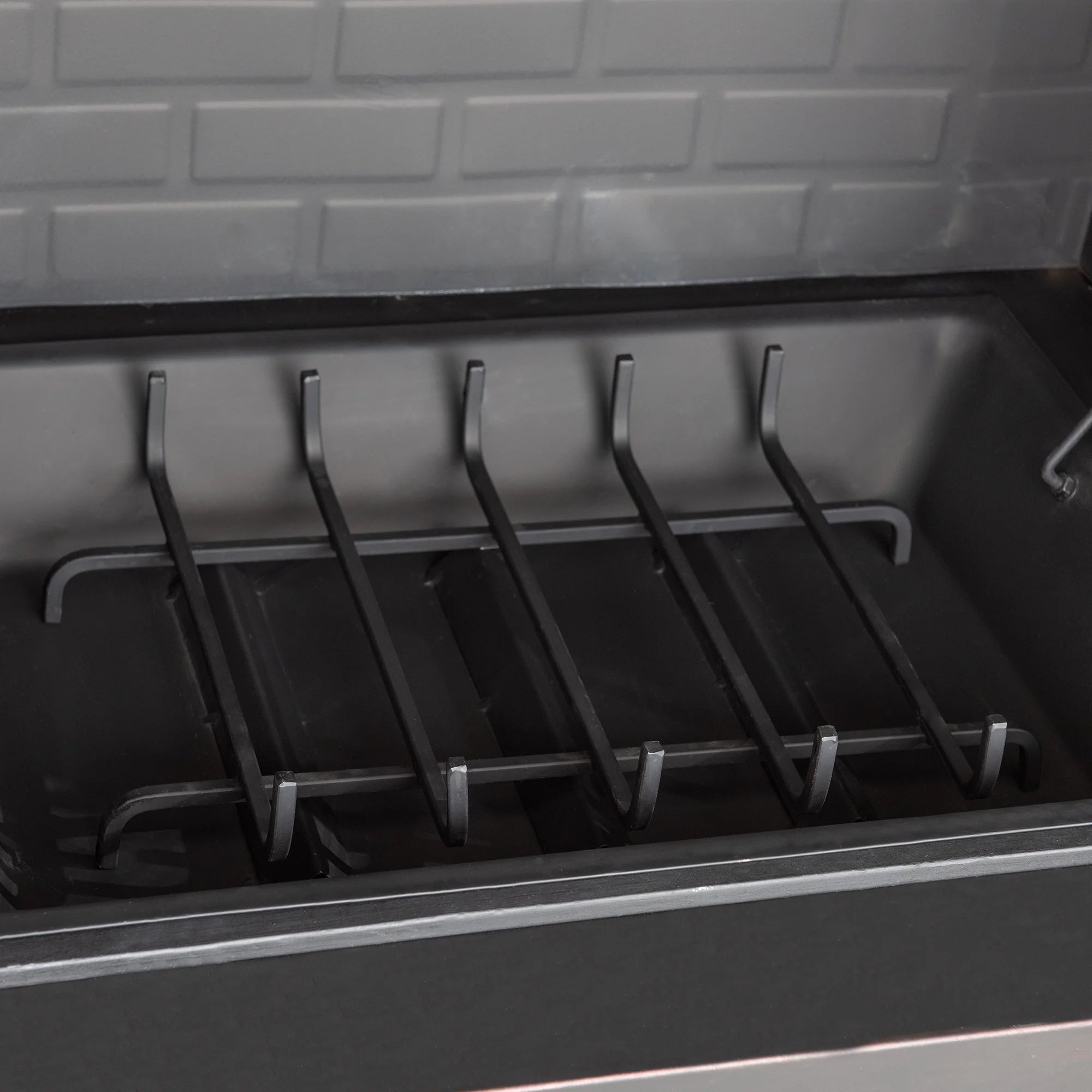 Outdoor 48 Inch Steel Wood Burning Stone Fireplace with Fire Poker and Removable Grate