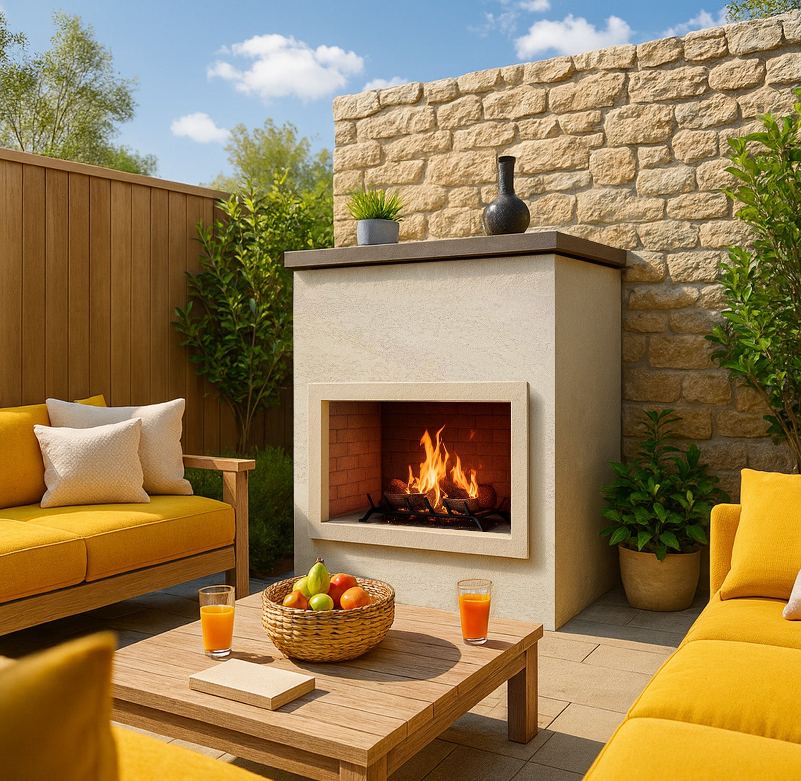 Cal Flame Cabo Modern Outdoor Gas Fireplace FRP-901-1