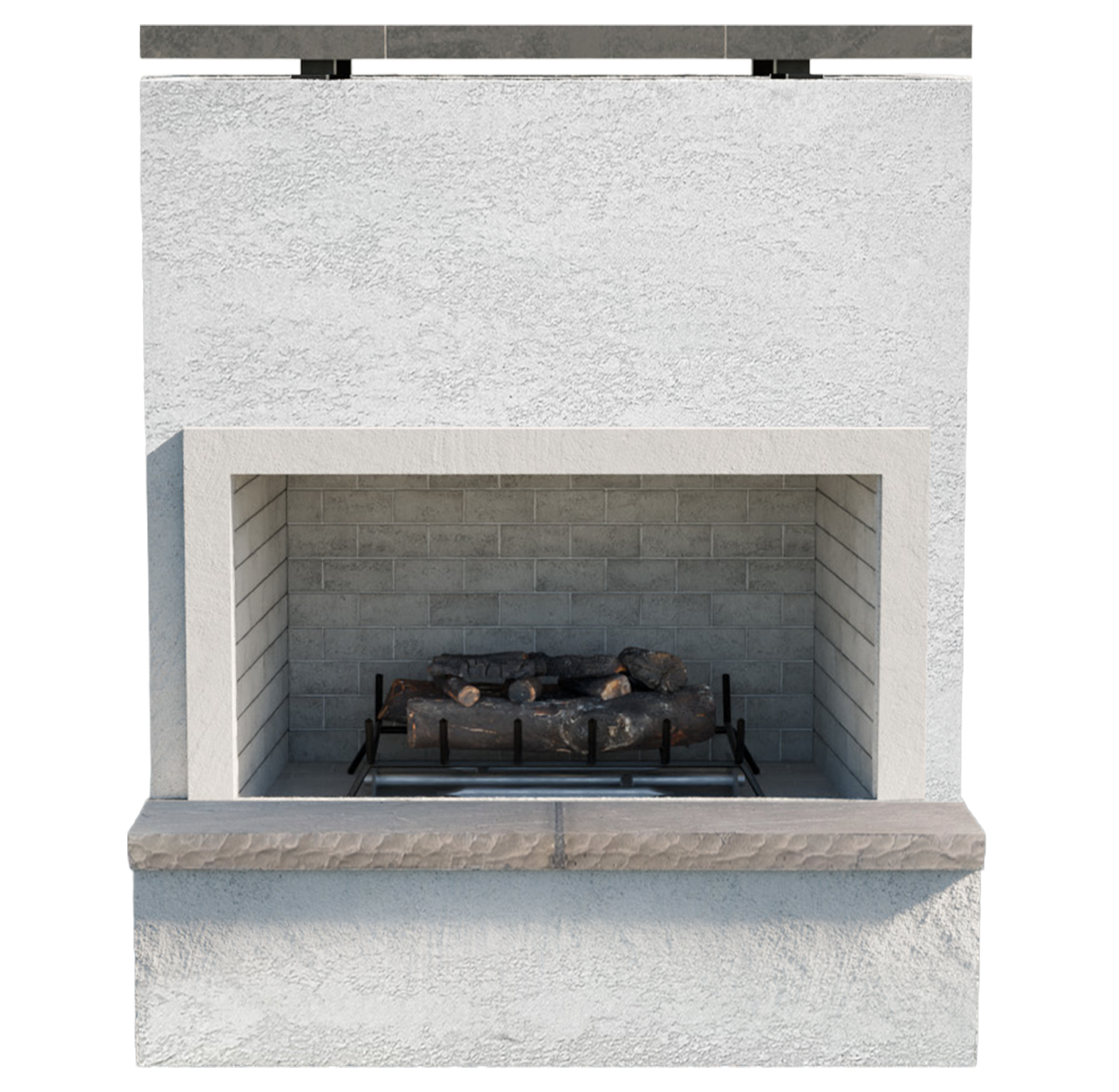 Cal Flame Monterey-Modern Outdoor Gas Fireplace W/ Bottom Mantel FRP-901-2