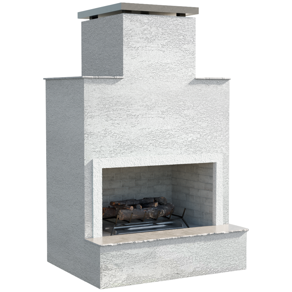 Cal Flame Cancun-Contemporary Outdoor Gas Fireplace W/ Bottom Mantel FRP903-2