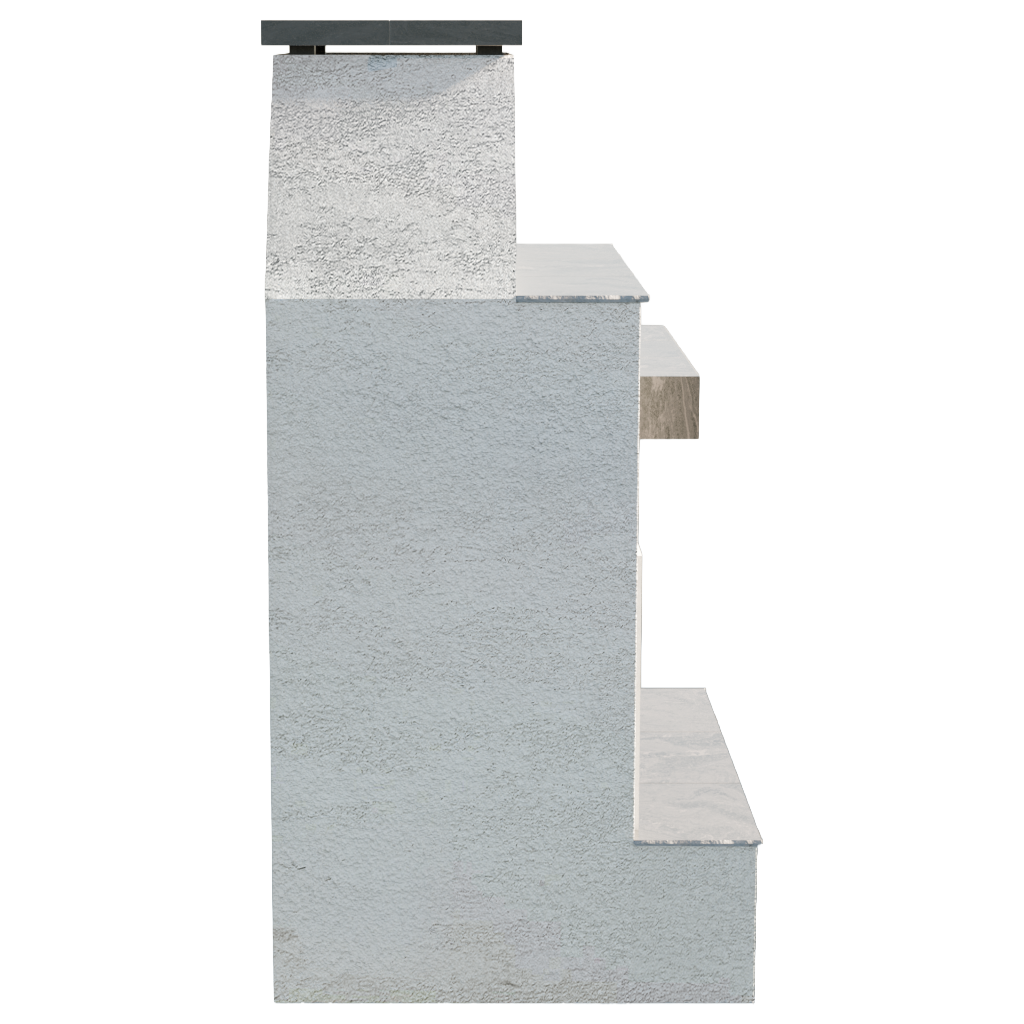 Cal Flame Durango-Modern Outdoor Gas Fireplace w/ Extended Bottom Mantel FRP-905-2