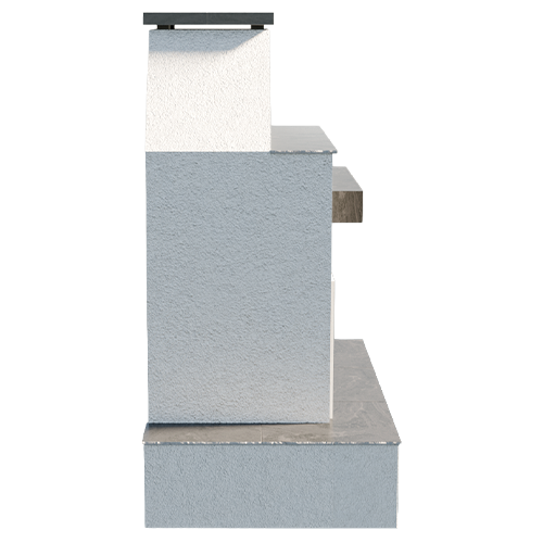 Cal Flame Key West-Modern Outdoor Gas Fireplace w/ Wrap-Around Mantel FRP-905-3