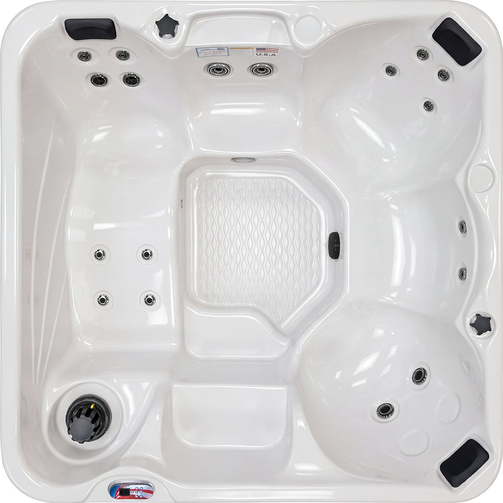 American Spas AMZ618L Dual Voltage 6-Person 18-Jet 110v-240v Plug and Play Acrylic Lounger Standard Hot Tub with Ozonator and Titanium Heater