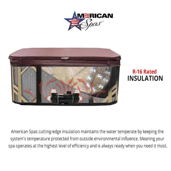American Spas AMZ740B 7-Person 40-Jet Premium Acrylic Bench Spa Standard Hot Tub with Ozonator and 5.5kW Heater