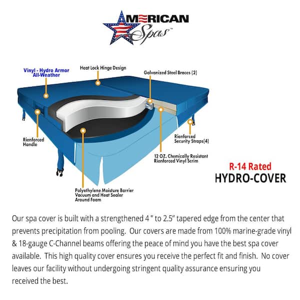 American Spas AMZ745B 7-Person 45-Jet Premium Acrylic Bench Spa Standard Hot Tub with Ozonator and Bluetooth Sound System