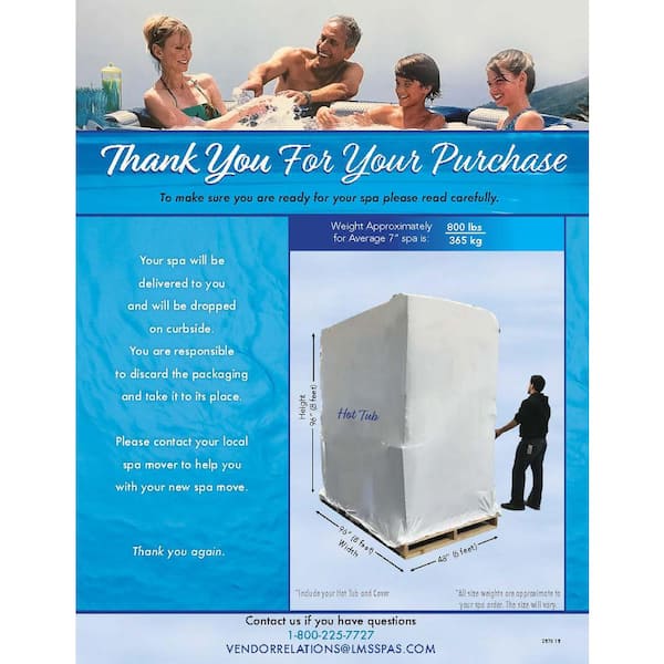 American Spas AMZ745B 7-Person 45-Jet Premium Acrylic Bench Spa Standard Hot Tub with Ozonator and Bluetooth Sound System