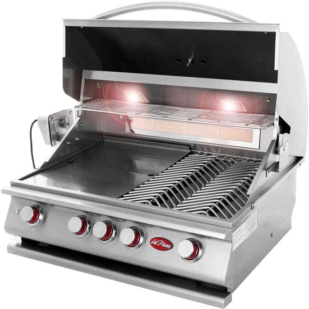 Cal Flame BBQ Built In Grills P 4 BURNER with Lights, Rotisserie & Back Burner
