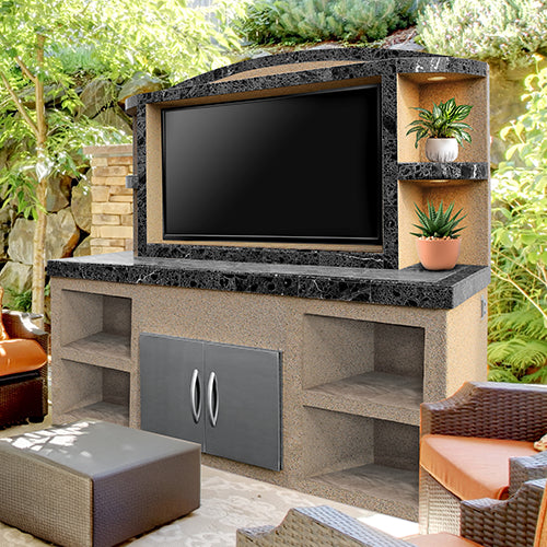 Cal Flame Crystal Outdoor Entertainment Center ODC-2