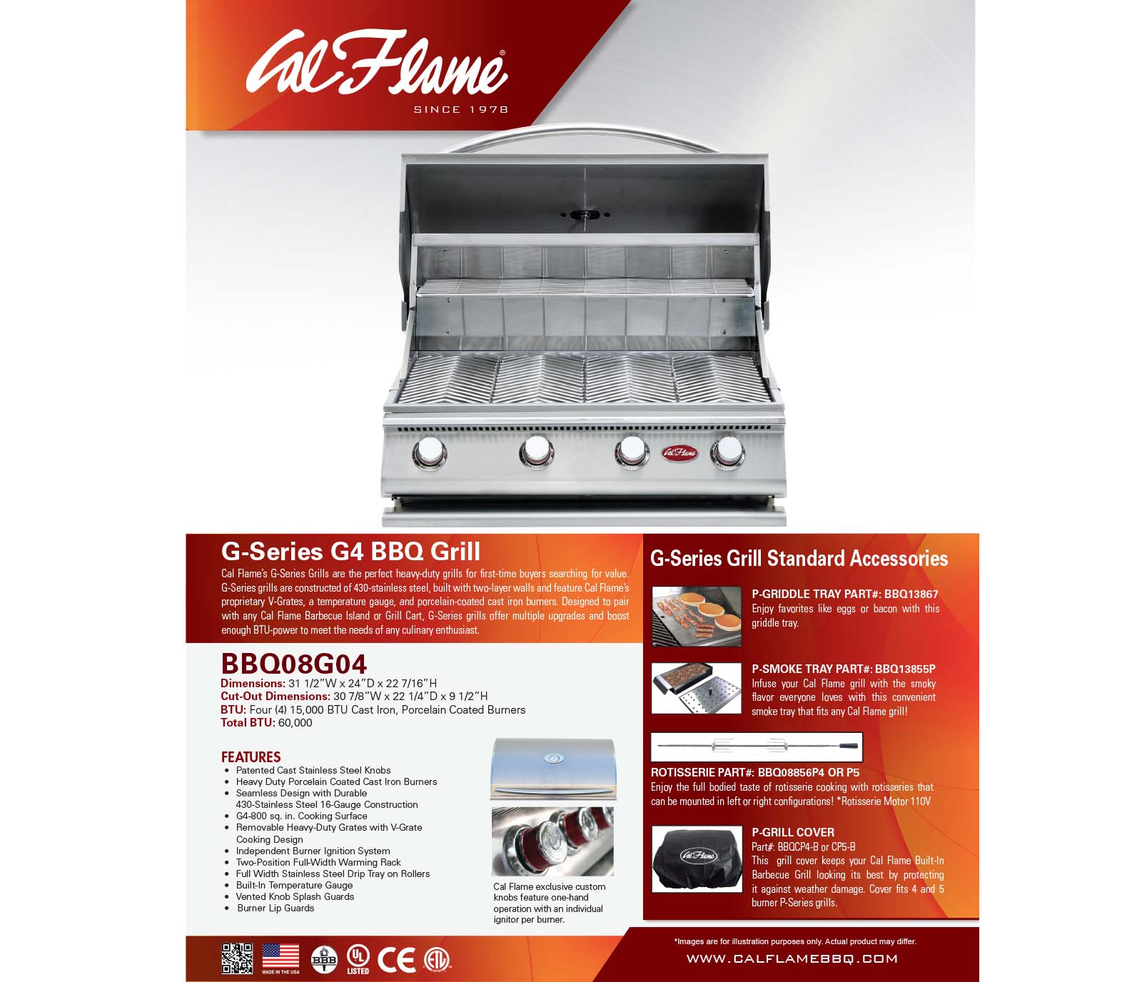 Cal Flame G Series 4 Burner BBQ18G04