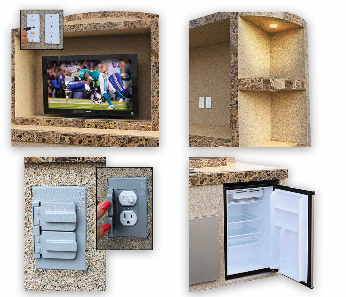 Cal Flame Crystal Outdoor Entertainment Center ODC-2