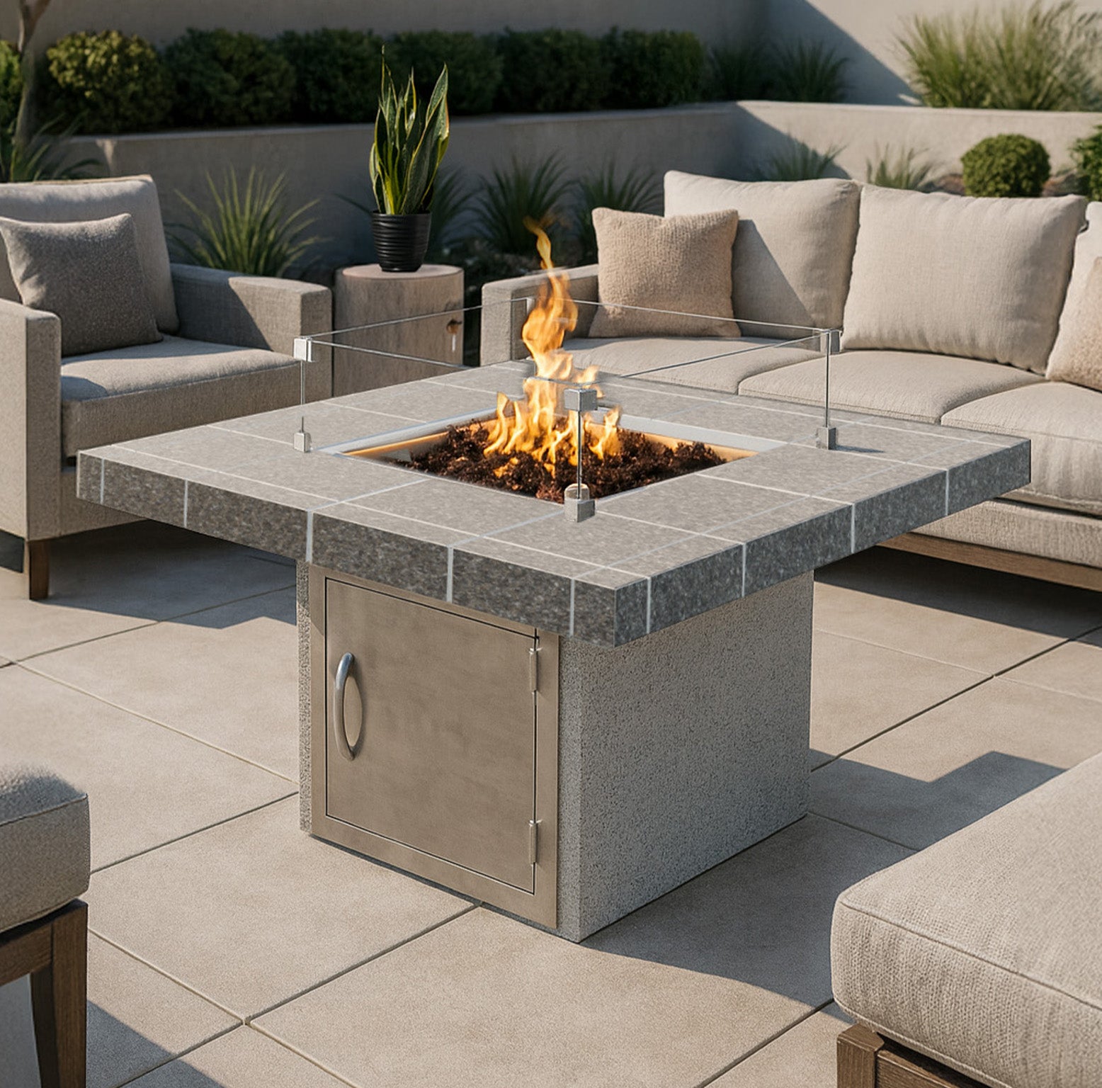 Cal Flame Mesa – Modern Contemporary Outdoor Gas Fire Pit FPT-S201M