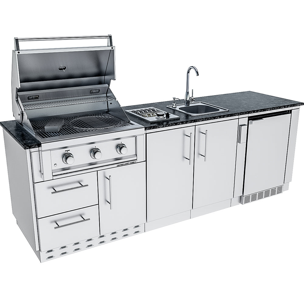 Sunstone Bayou Outdoor Kitchen Island Package 8 Foot 6 Inches