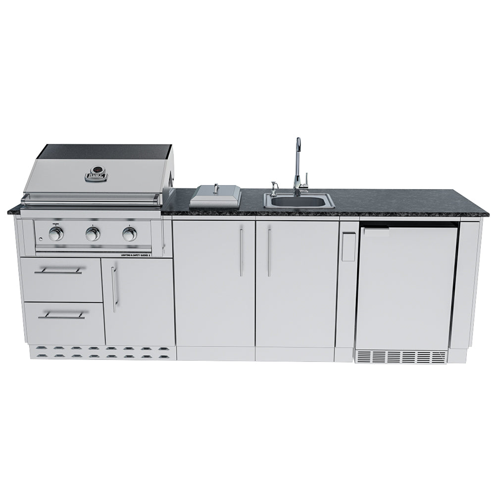 Sunstone Bayou Outdoor Kitchen Island Package 8 Foot 6 Inches