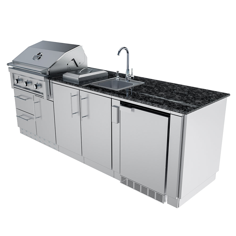 Sunstone Bayou Outdoor Kitchen Island Package 8 Foot 6 Inches
