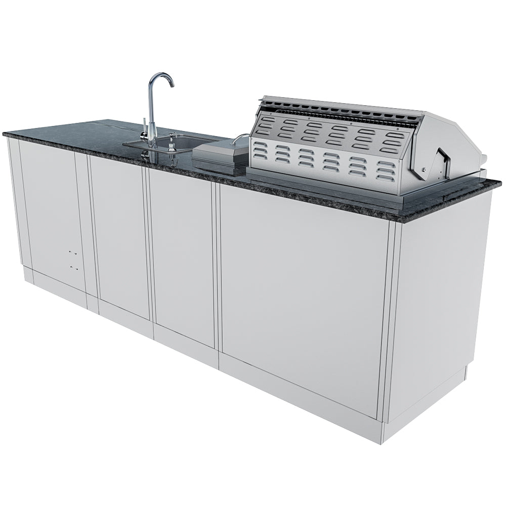 Sunstone Bayou Outdoor Kitchen Island Package 8 Foot 6 Inches