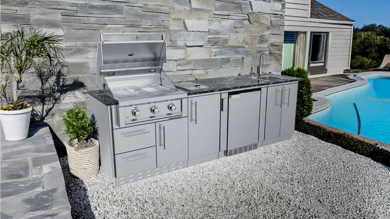 Sunstone THE BRAZOS 9 Foot Outdoor Kitchen Island Package