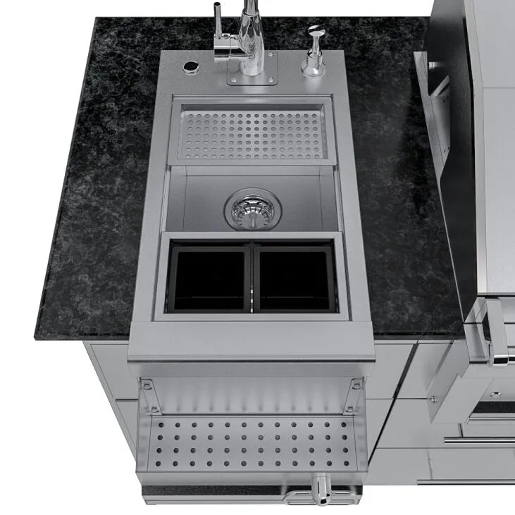 Sunstone THE CAPRICE 6 FT 4 IN Grill & Bar Sink Outdoor Island Package